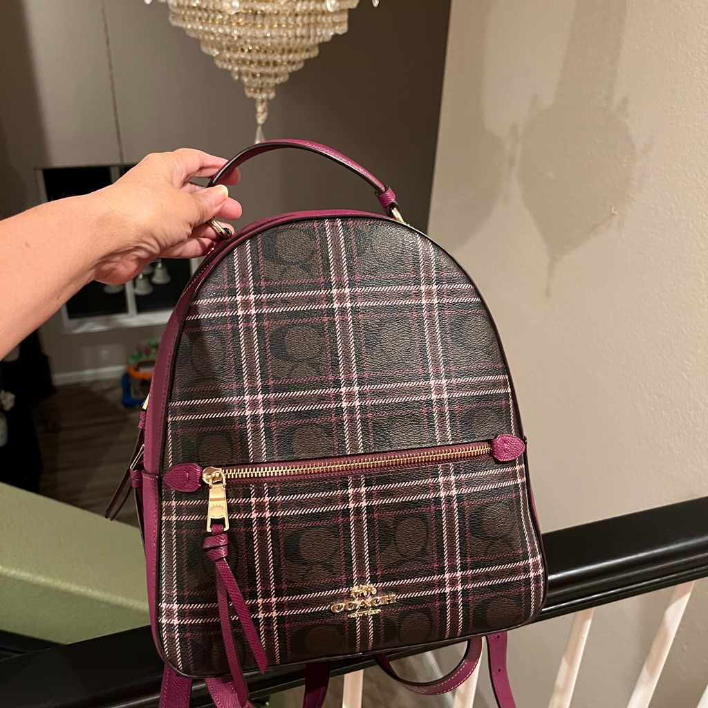 Coach Jordyn Field Plaid Backpack